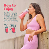 Scoop of Purely Inspired Collagen + Creatine powder in a glass of water