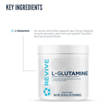 Scoop of Revive L-Glutamine Powder on a table