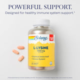 Scoop of SOLARAY L-Lysine powder on a table