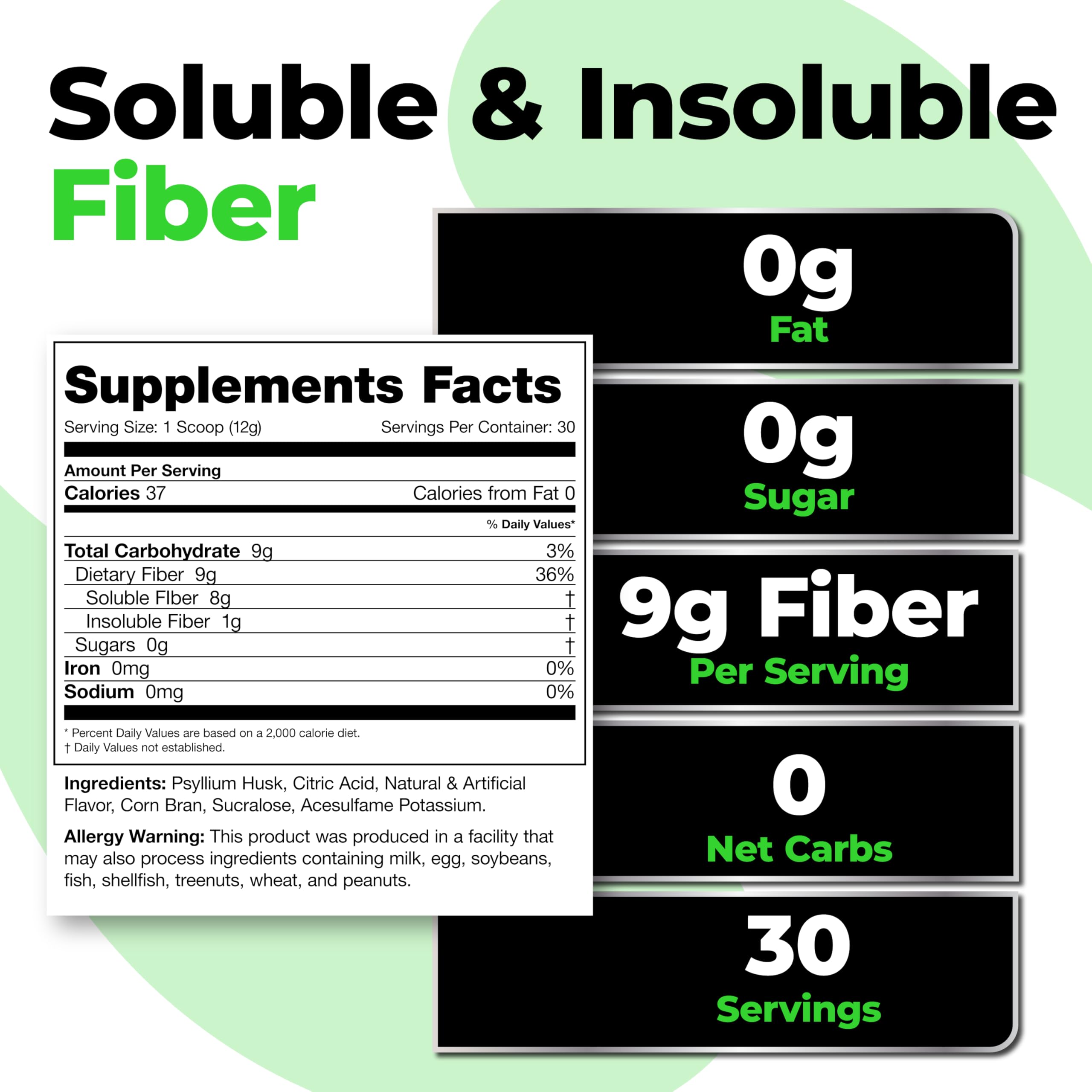 Scoop of Species Nutrition Fiberlyze powder in a glass of water