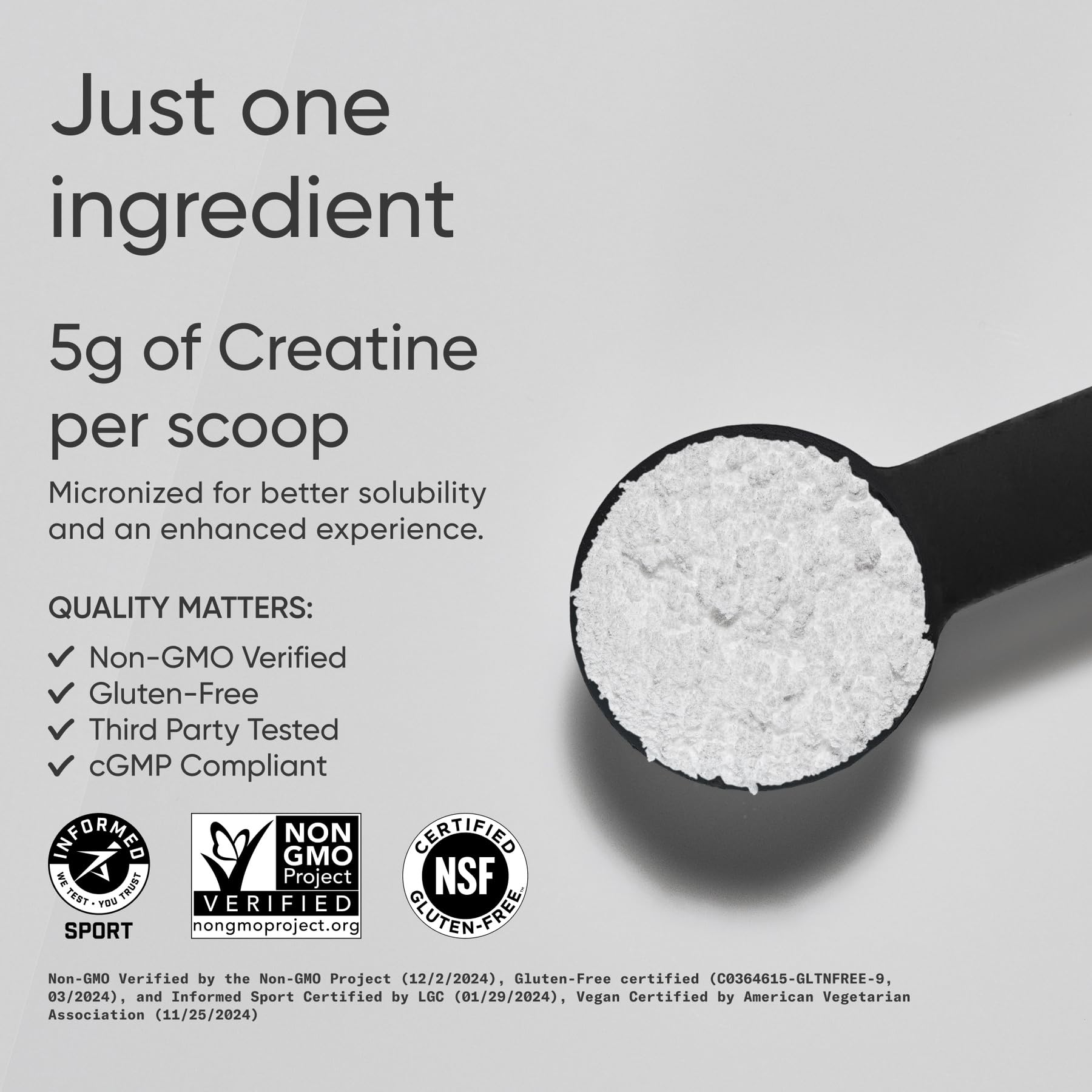 Scoop of Sports Research Creatine Monohydrate powder