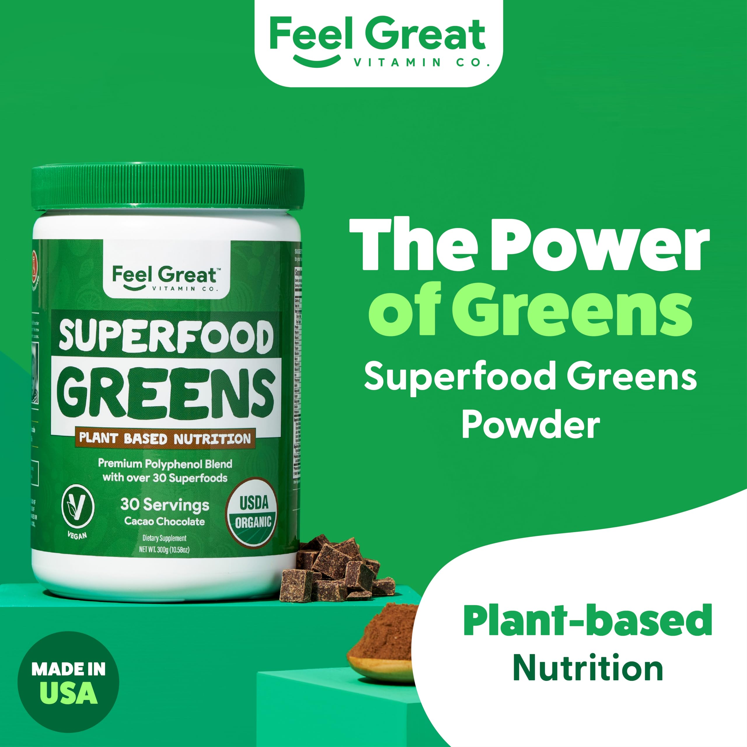 Scoop of Superfood Reds and Greens Powder on a spoon