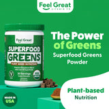 Scoop of Superfood Reds and Greens Powder on a spoon