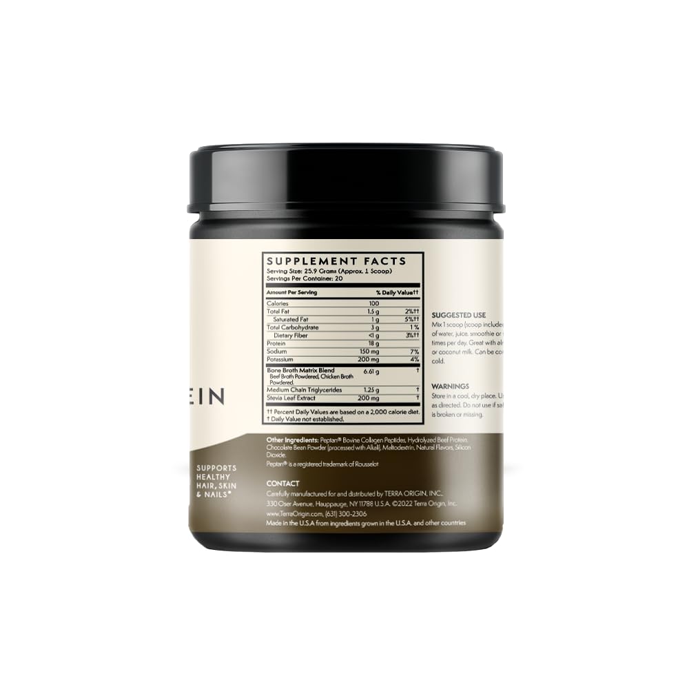 Scoop of TERRA ORIGIN Bone Broth Collagen Powder