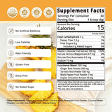 Scoop of Veltracha Ginger Turmeric Juice Powder on a wooden spoon