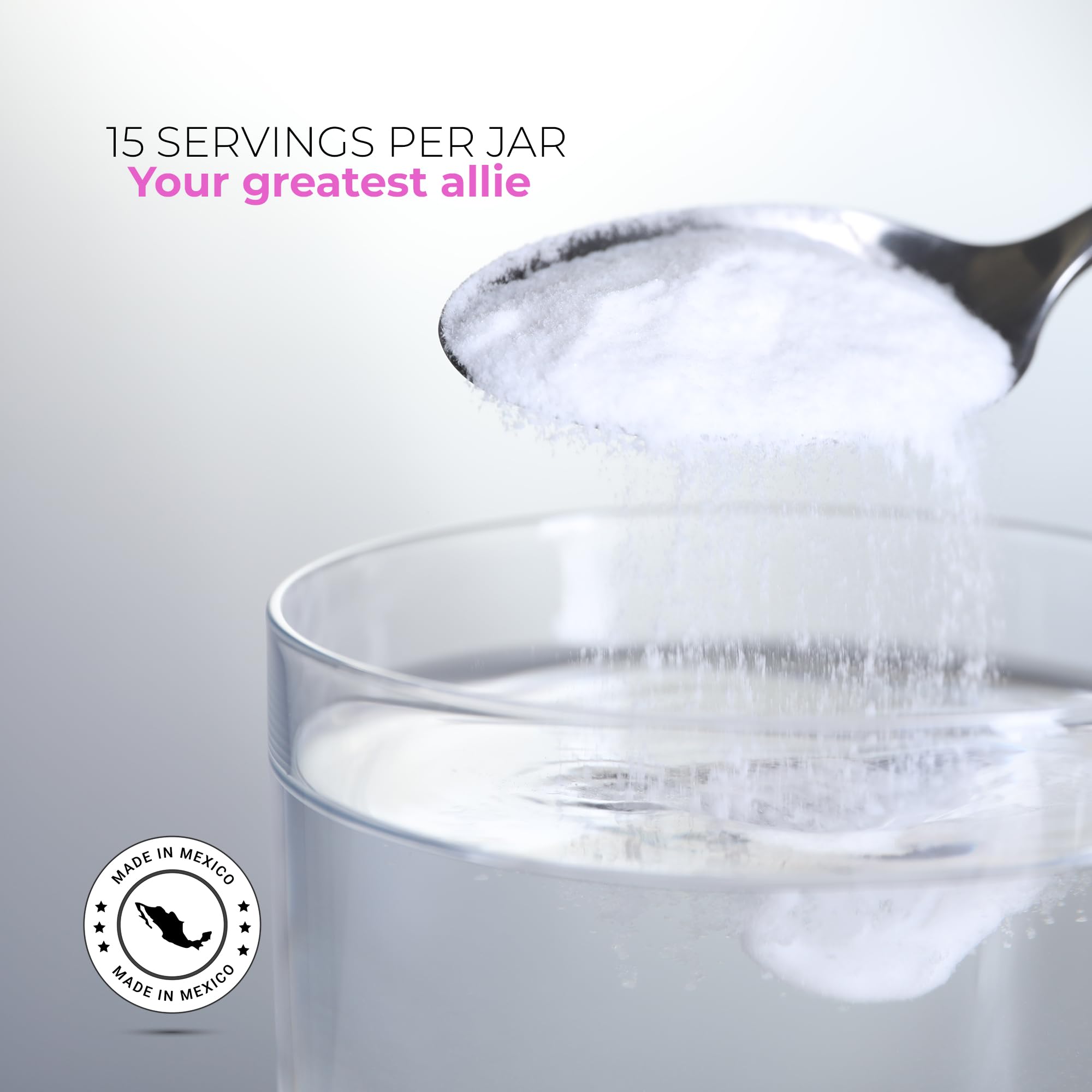 Scoop of Vidanat Collagen Supplement powder