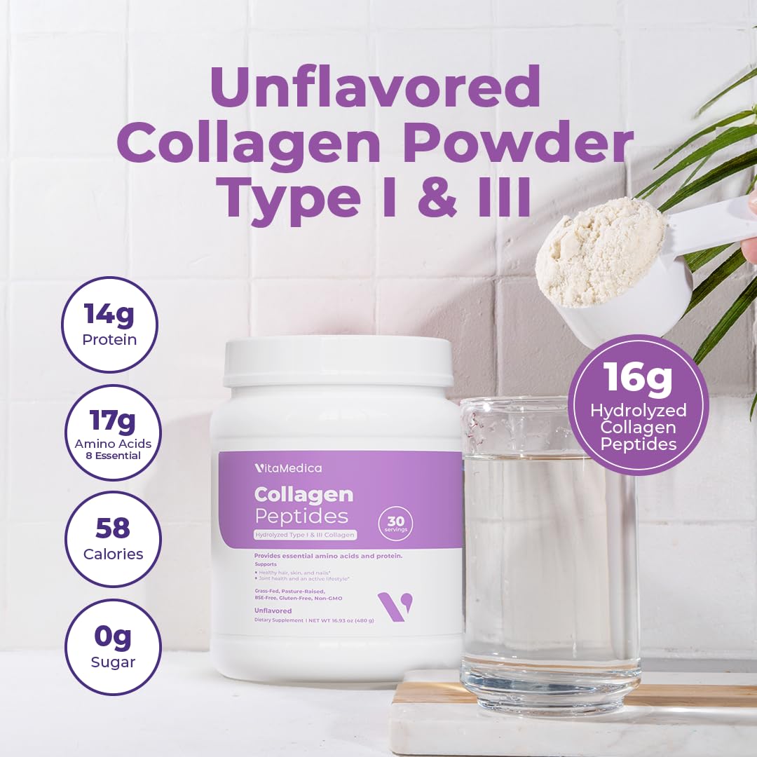 Scoop of VitaMedica Collagen Peptides powder