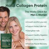 Scoop of Vlsdoin Halal Collagen Powder on a table