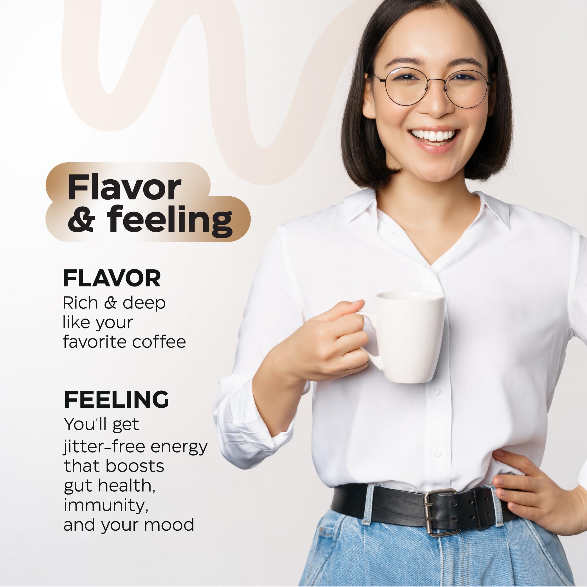 Scoop of Wellneum Instant Mushroom Coffee powder