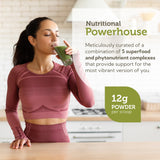 Scoop of Zahler Core Greens Organic Superfood Powder