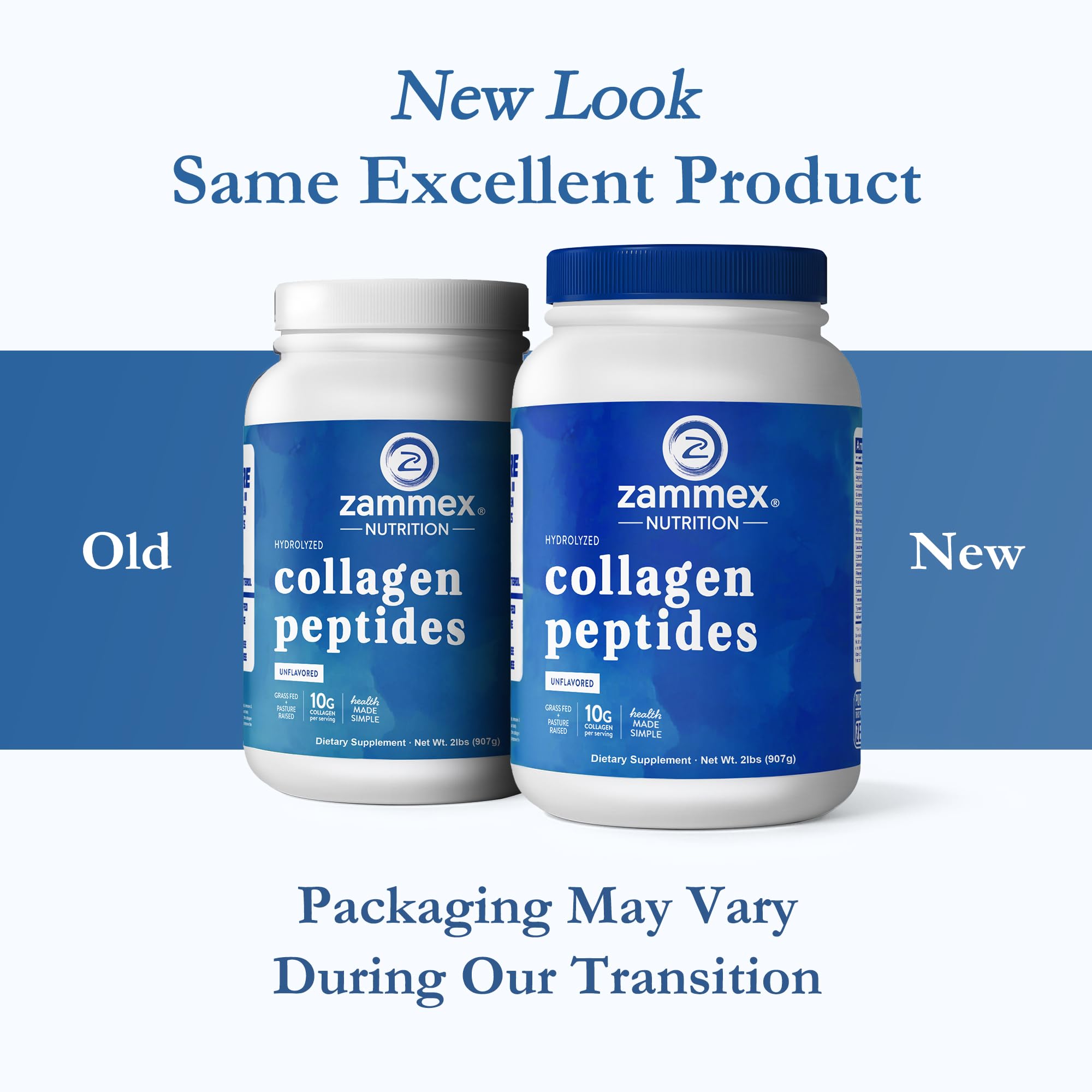 Scoop of Zammex Hydrolyzed Collagen Peptides on a table