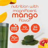 Scoop of Zena Nutrition Superfood Powder on a wooden spoon