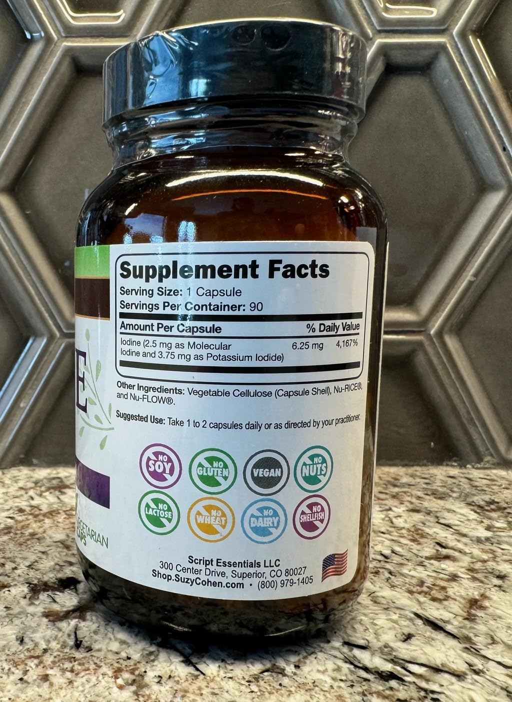 Script Essentials Iodine Complex bottle with label details