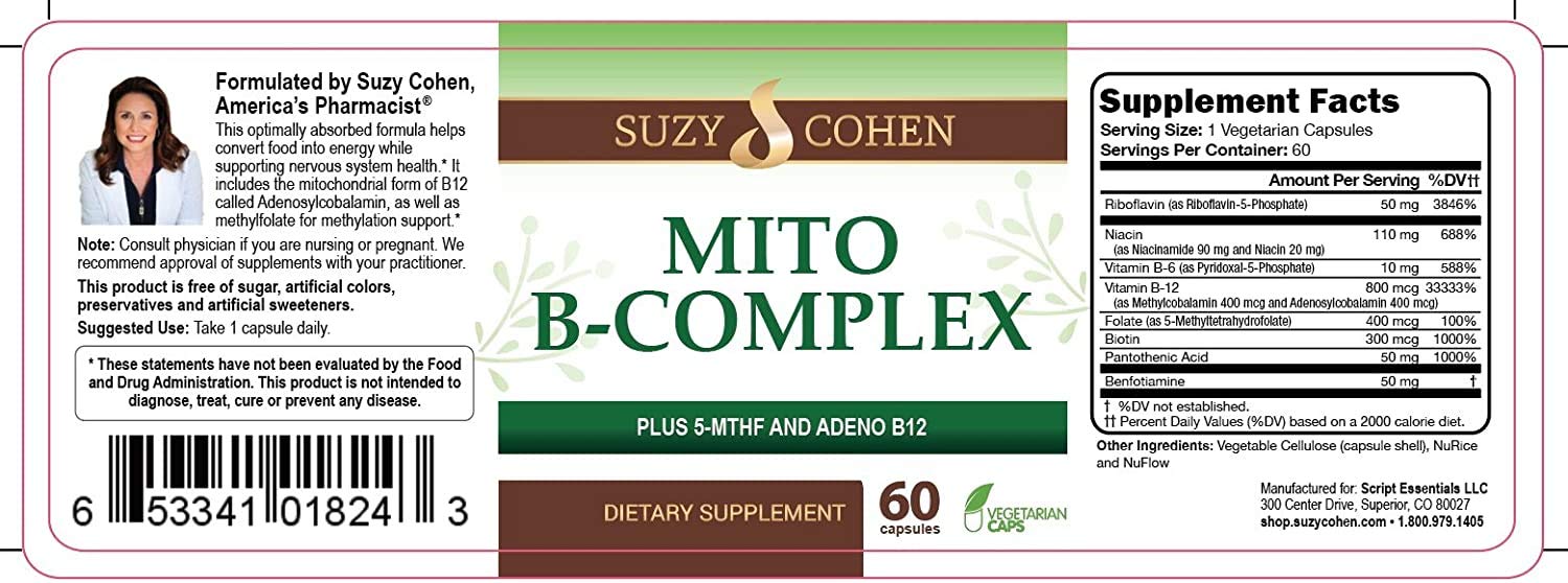 Script Essentials Mito B Complex 300mg capsules packaging