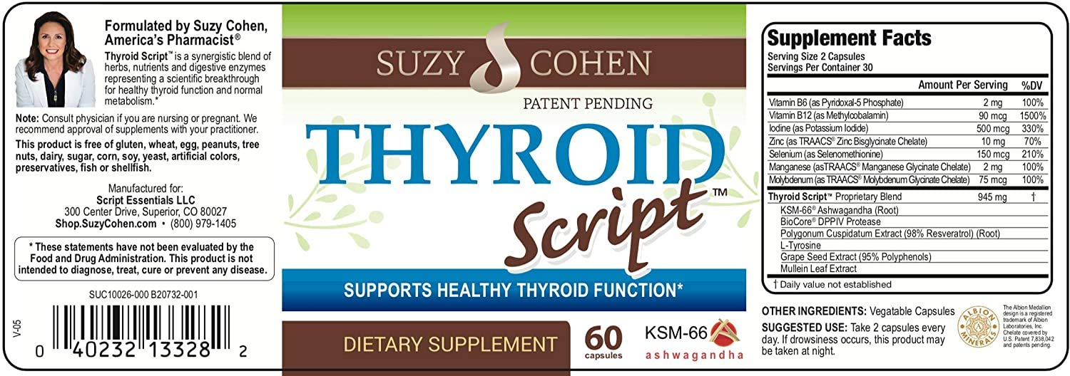 Script Essentials Thyroid Script Supplement capsules close-up