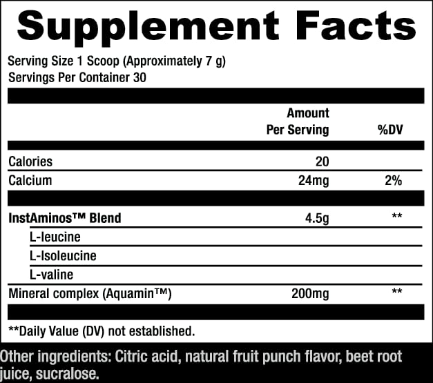 Sculpt Nation BCAA Powder 249g Fruit Punch flavour on a gym bench