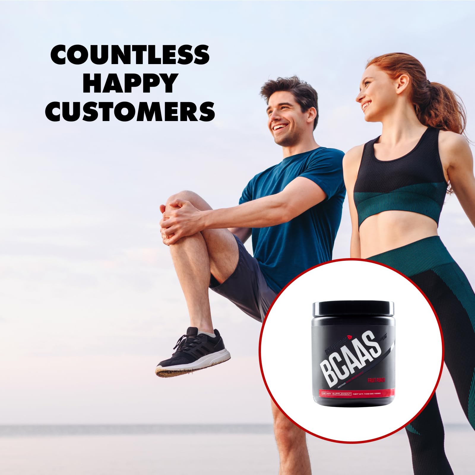 Sculpt Nation BCAA Powder 249g Fruit Punch flavour side view