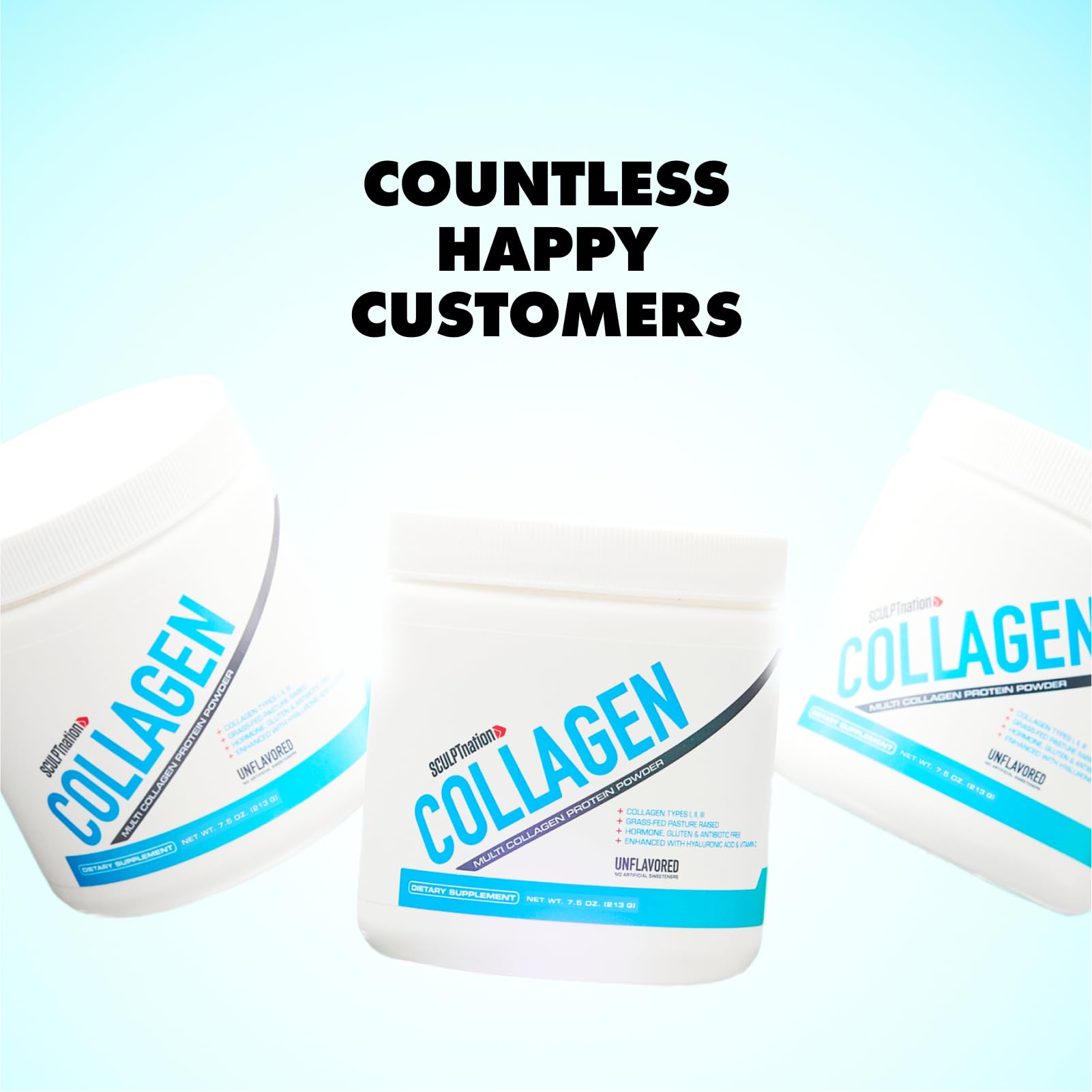 Sculpt Nation Collagen Powder in a glass of smoothie