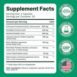 Sculptique Lymphatic Support Capsules side view showing ingredients