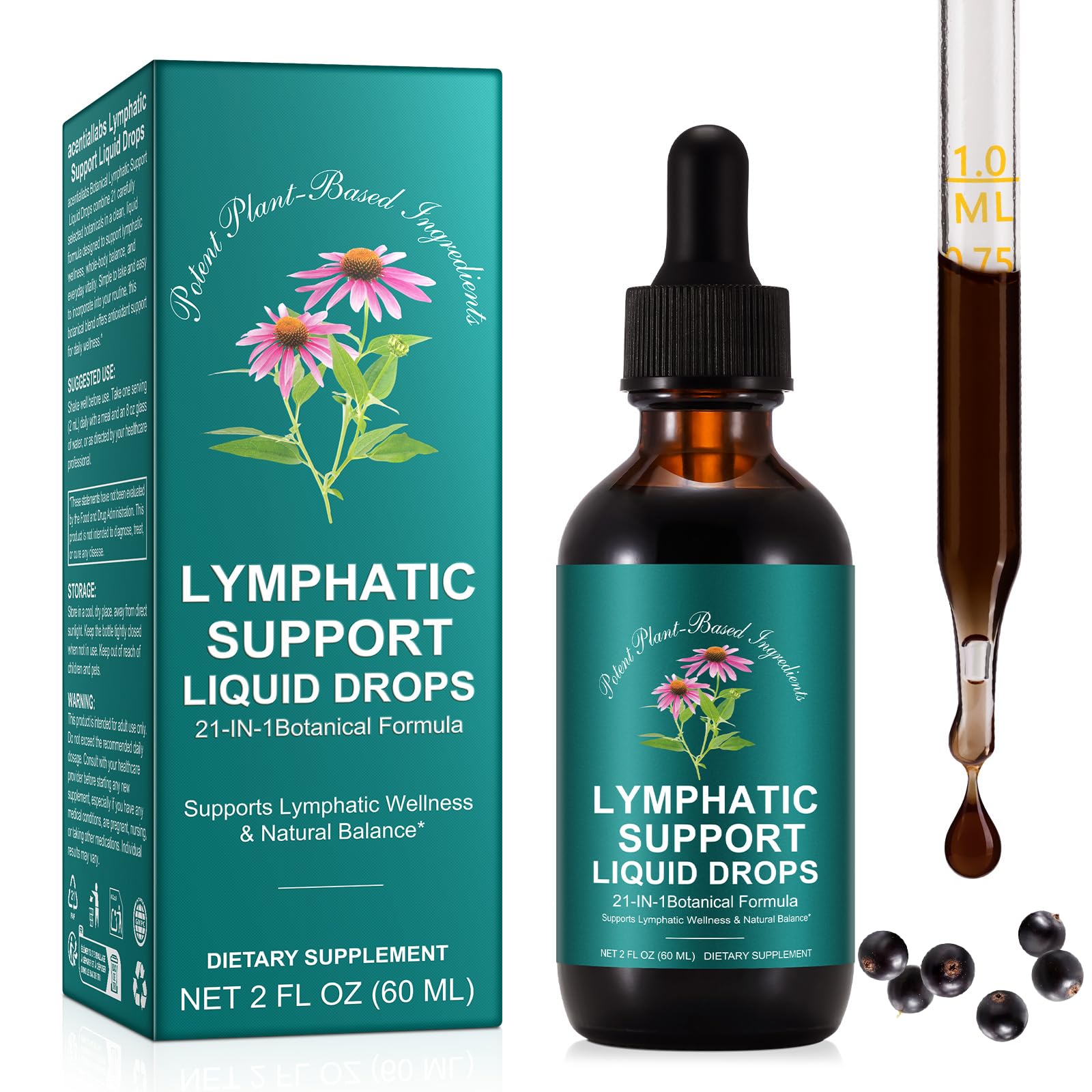 SDJUFEI Echinacea Lymphatic Drainage Drops 60ml front view