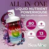 SeaAloe Aloe Vera Herbal Supplement side view showing ingredients