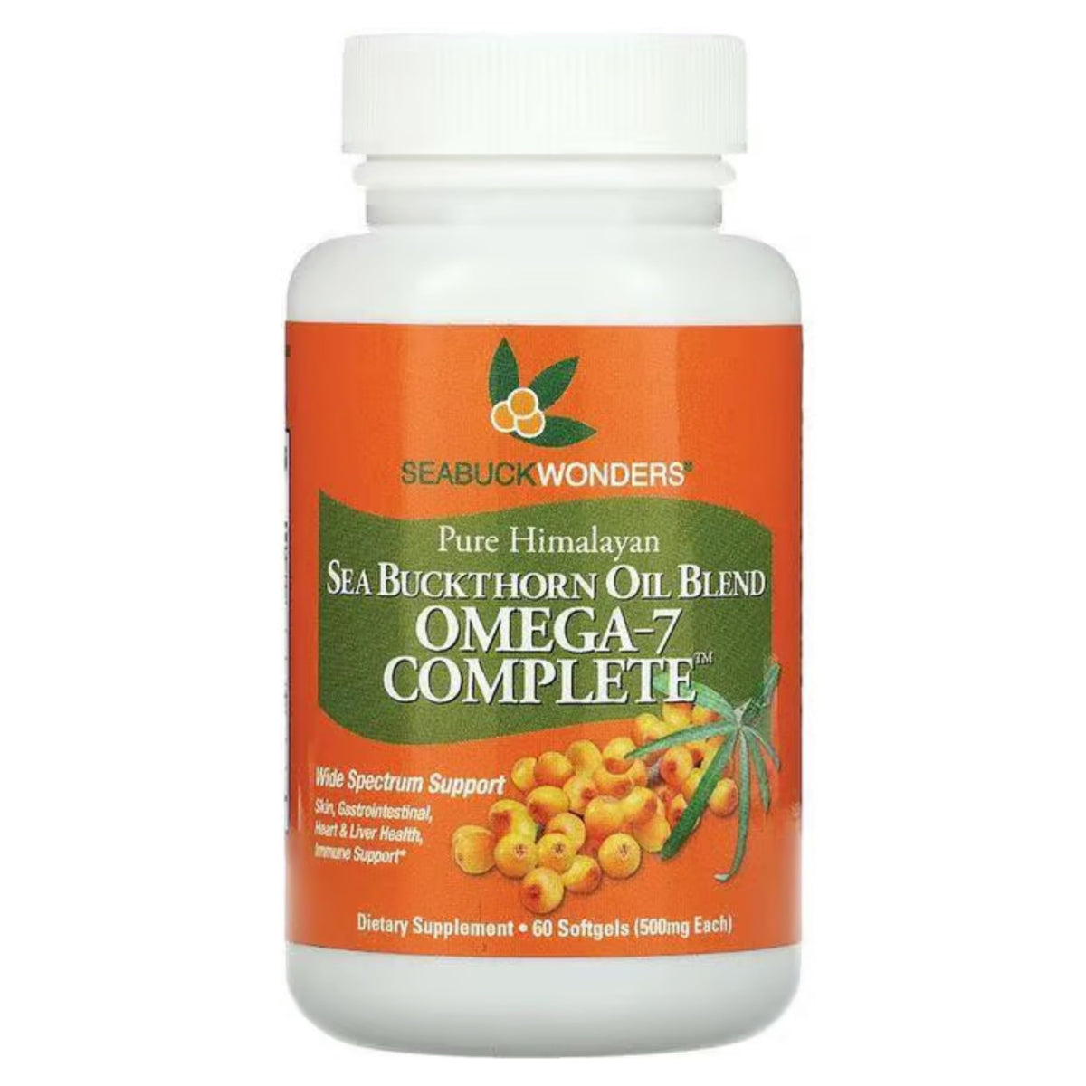 SEABUCKWONDERS Sea Buckthorn Oil Omega 3-6-9 Softgels front view