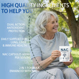 SEAFLEX NAC 600mg softgel capsules on a table