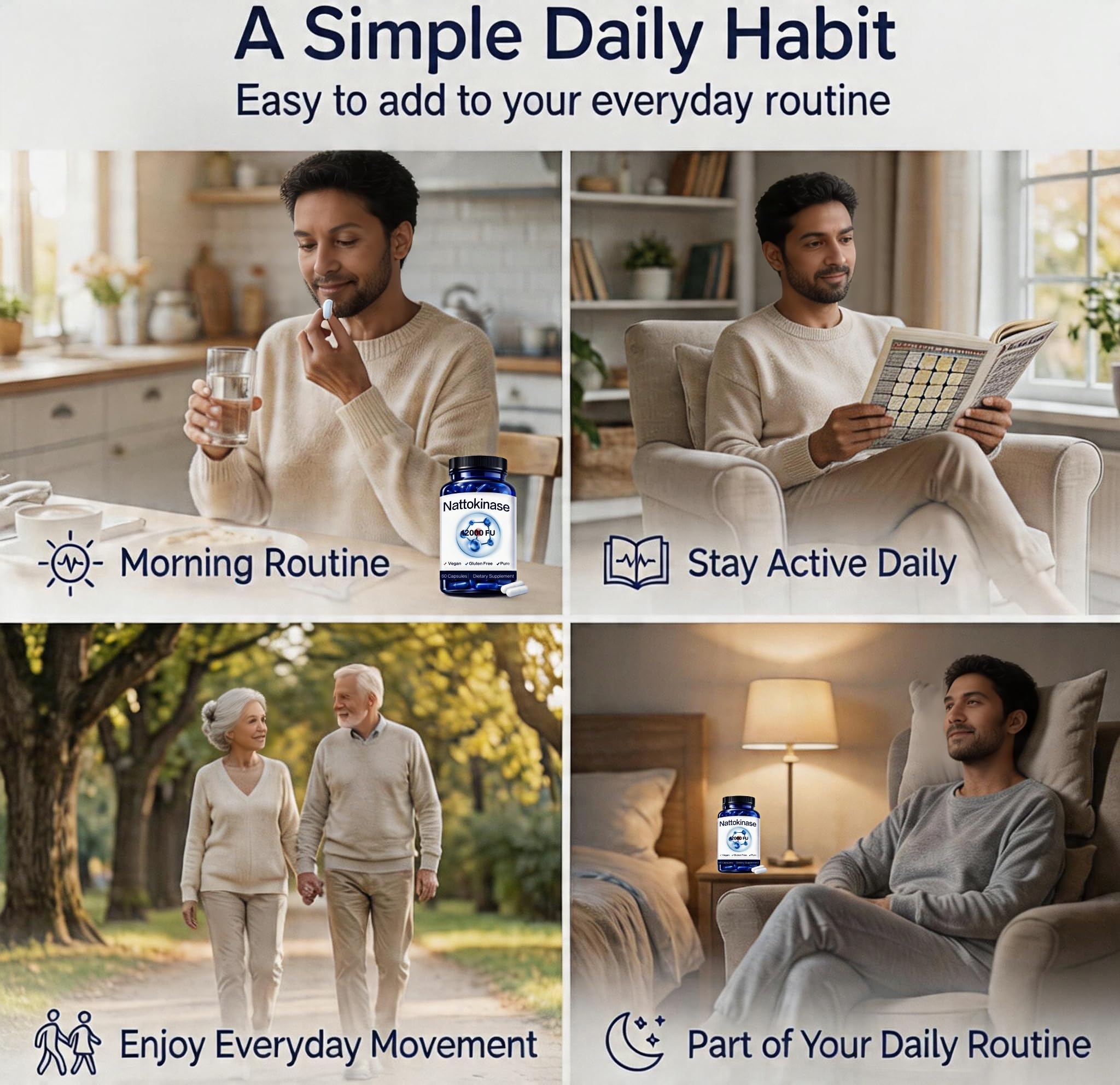 SEAFLEX Nattokinase Capsules in a lifestyle setting