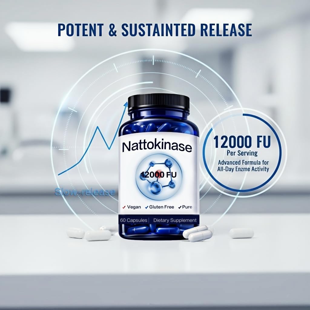 SEAFLEX Nattokinase Capsules on a wooden surface