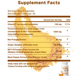 SEAFLEX Pure Turmeric Curcumin95 capsules on a wooden surface