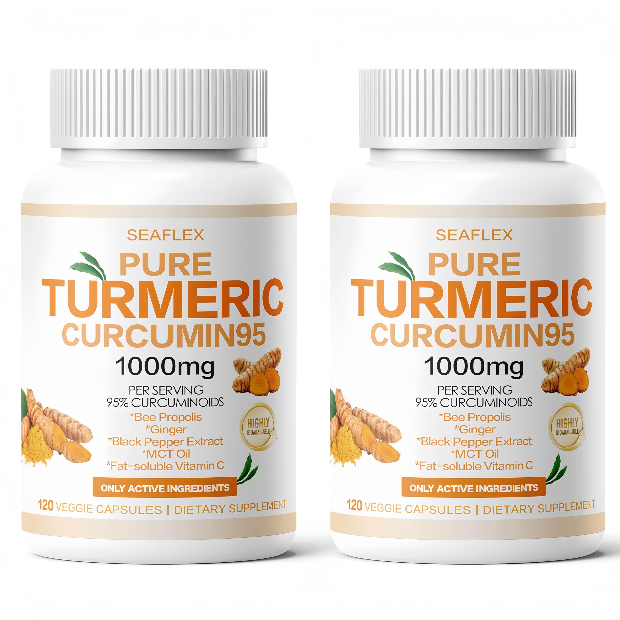 SEAFLEX Turmeric Curcumin Supplement 1000mg front view