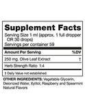 Seagate Olive Leaf Extract Liquid Supplement back view with ingredient details