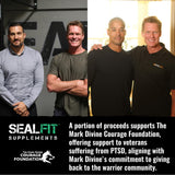 SEALFIT Supplements Creatine and Colostrum Powder on a gym bench