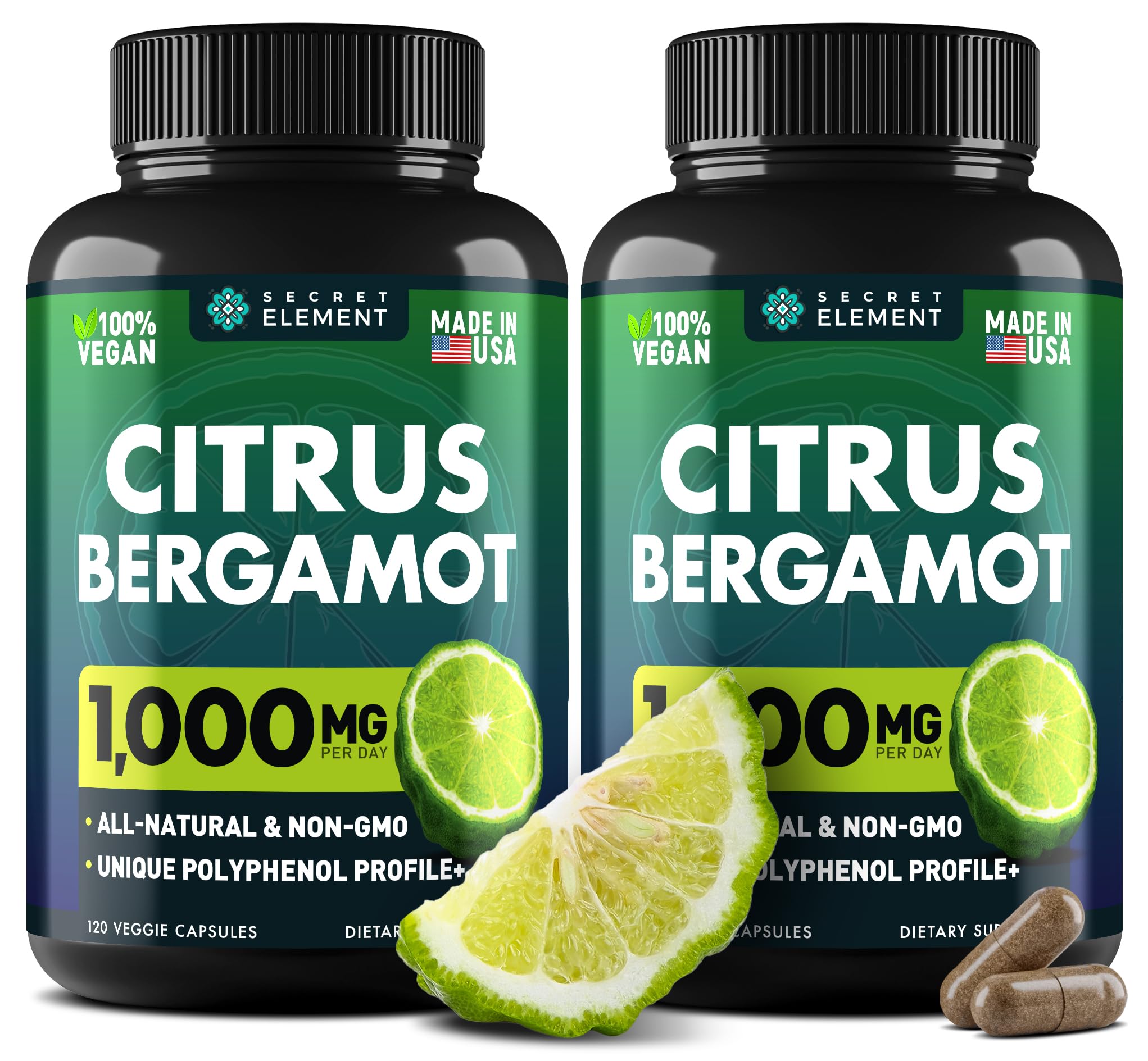 Secret Element Citrus Bergamot 1000mg Supplement front view