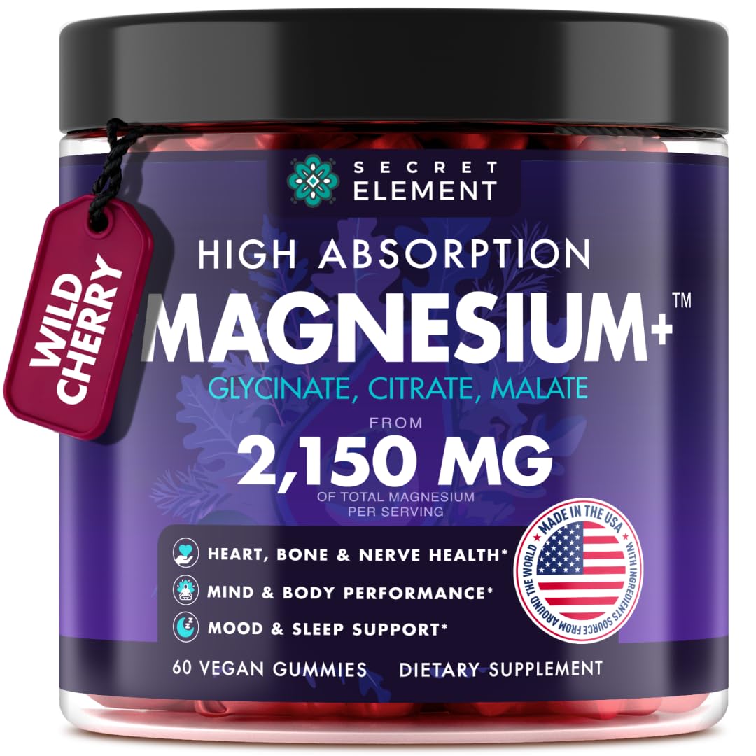 Secret Element Magnesium Gummies Wild Cherry front view