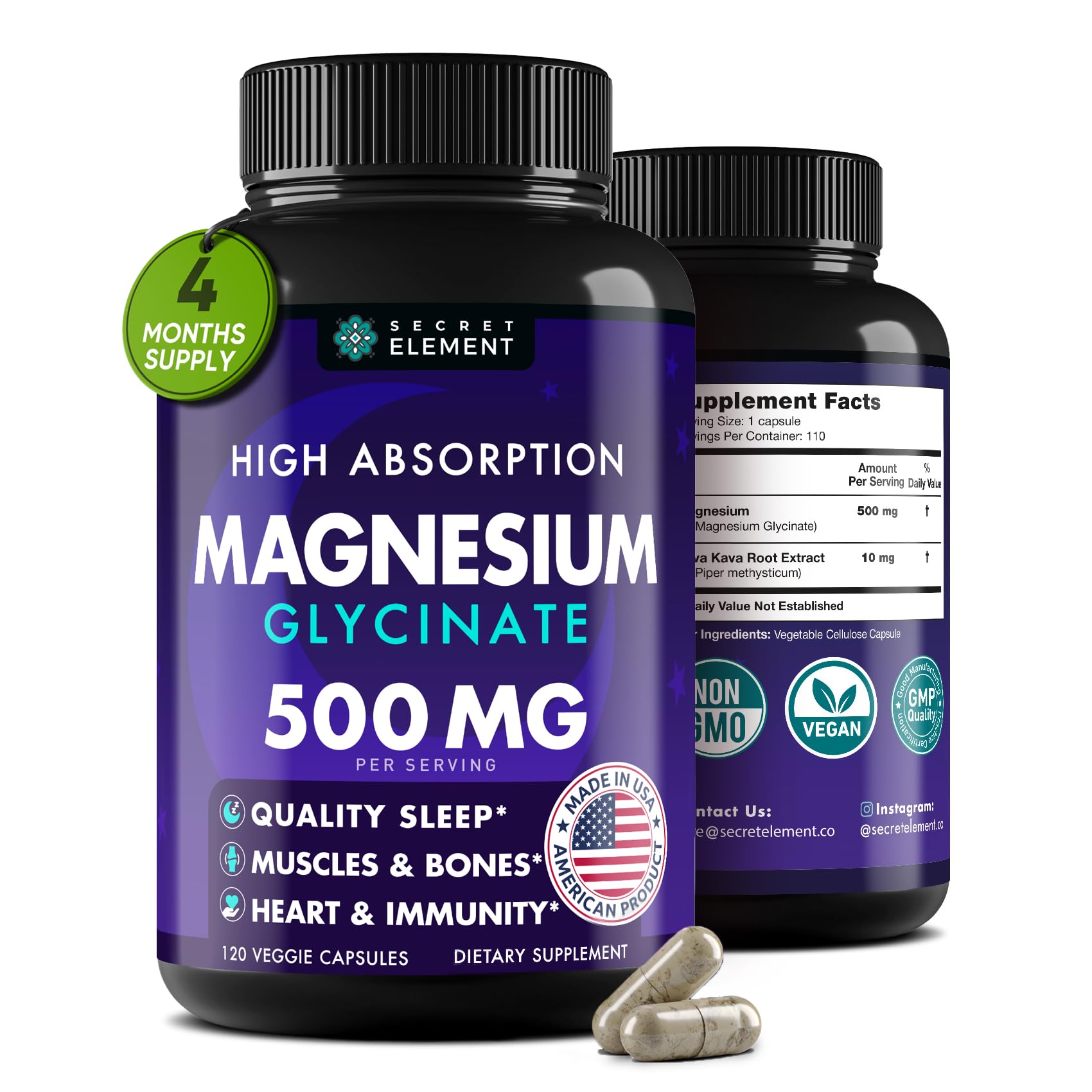 Secret Element Magnesium Supplement 220g front view