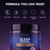 Secret Element Sleep Gummies displayed with fresh raspberries