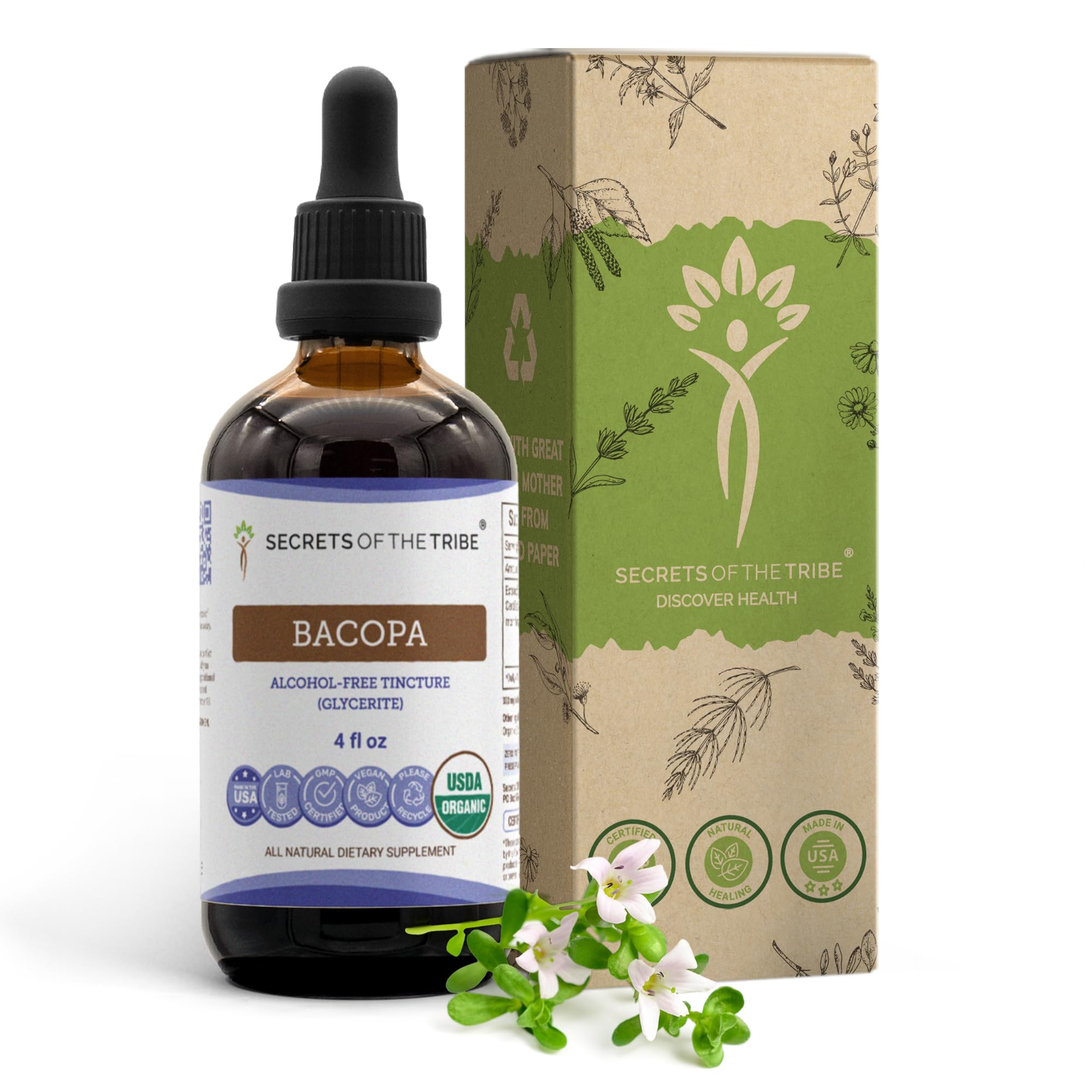 Secrets of the Tribe Bacopa Monnieri Tincture front view