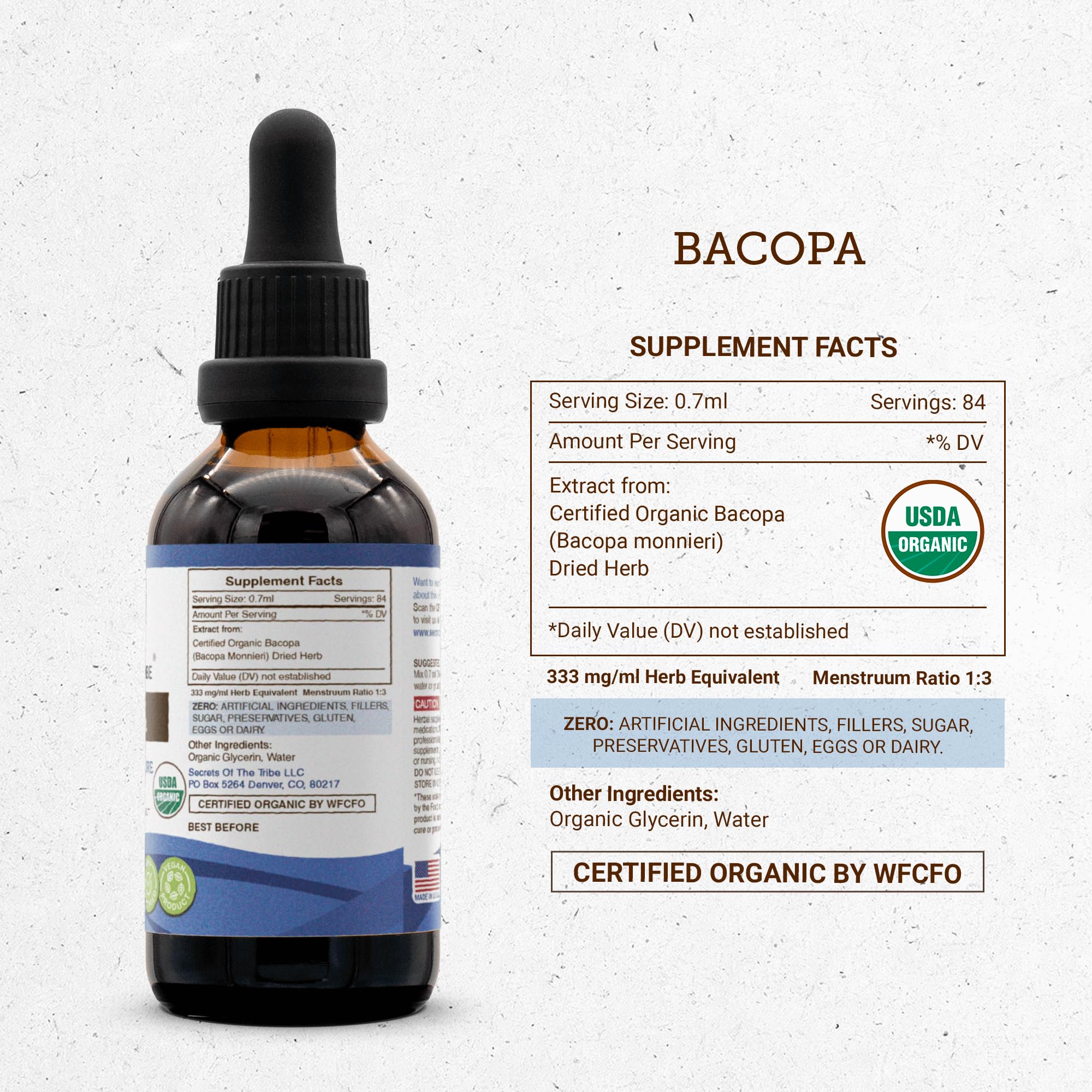 Secrets of the Tribe Bacopa Monnieri Tincture packaging