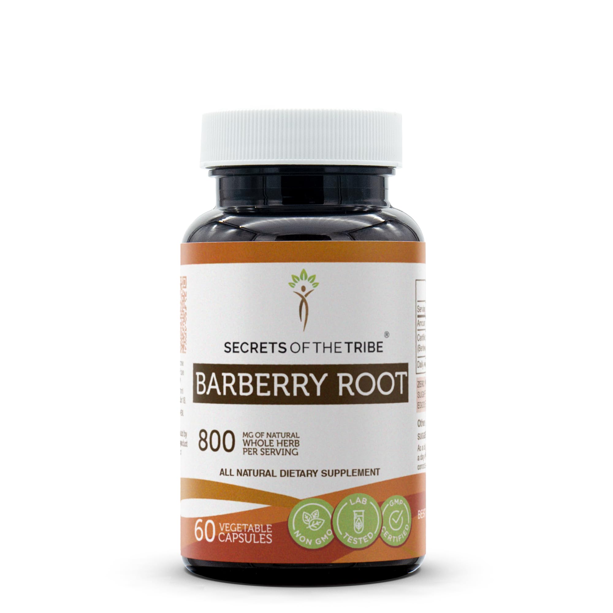 Secrets of the Tribe Barberry Dried Root Bark Capsules front view