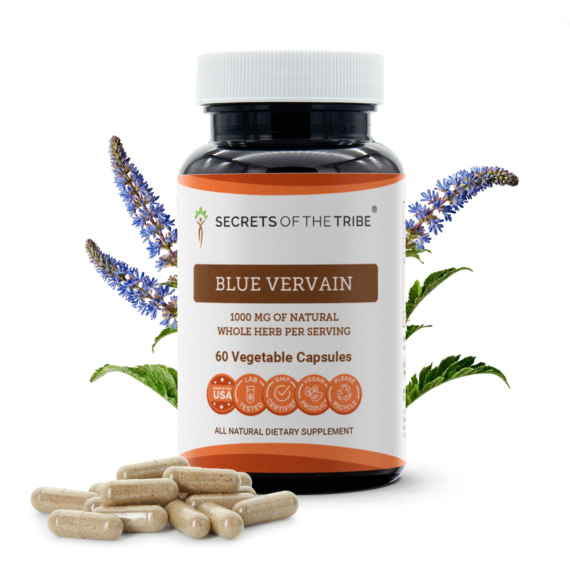 Secrets of the Tribe Blue Vervain Capsules front view