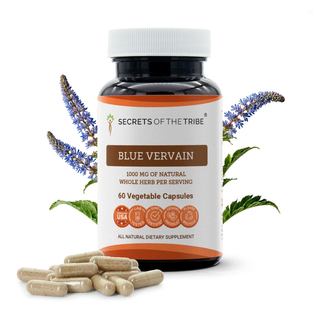 Secrets of the Tribe Blue Vervain Capsules front view