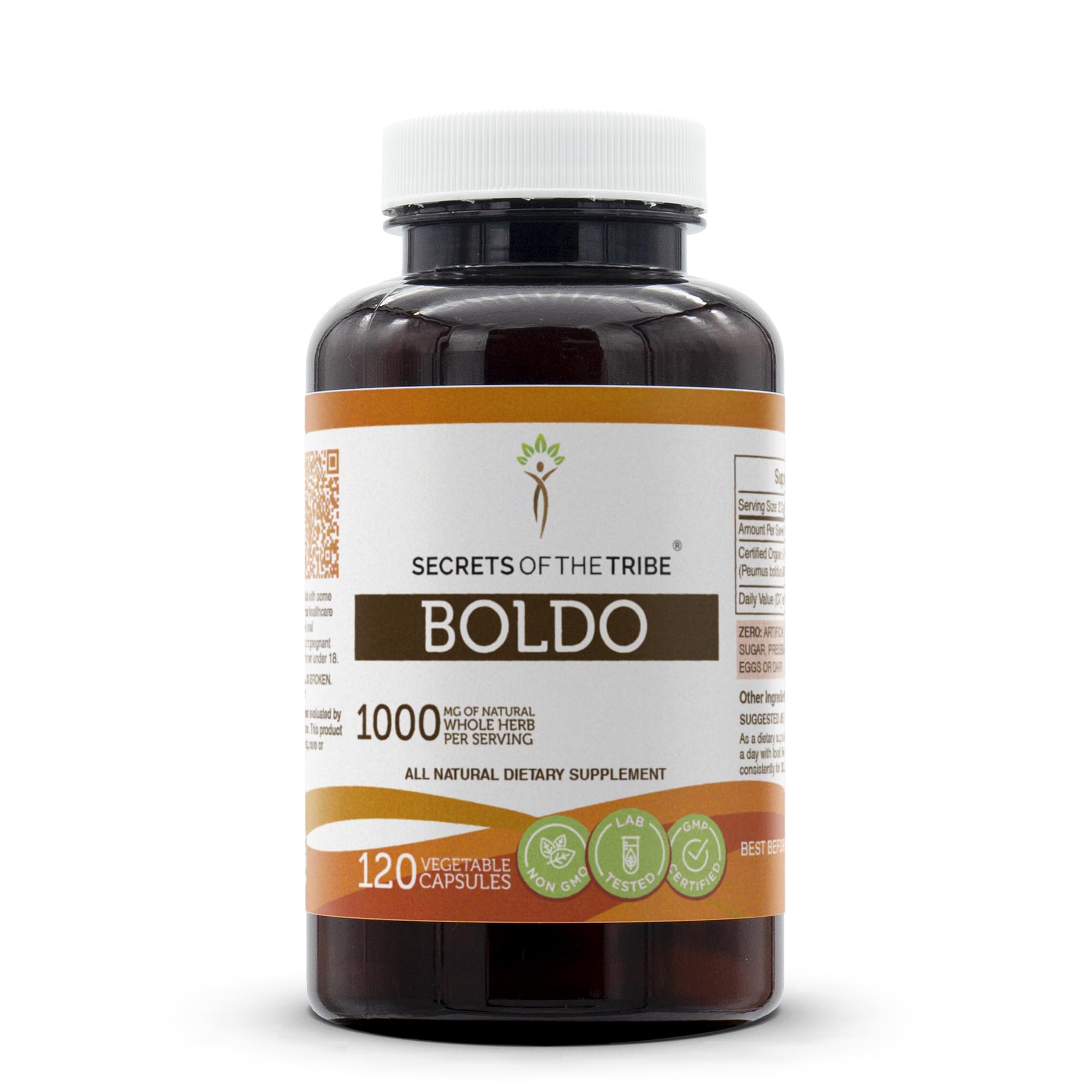 Secrets of the Tribe Boldo Capsules 1000mg front view