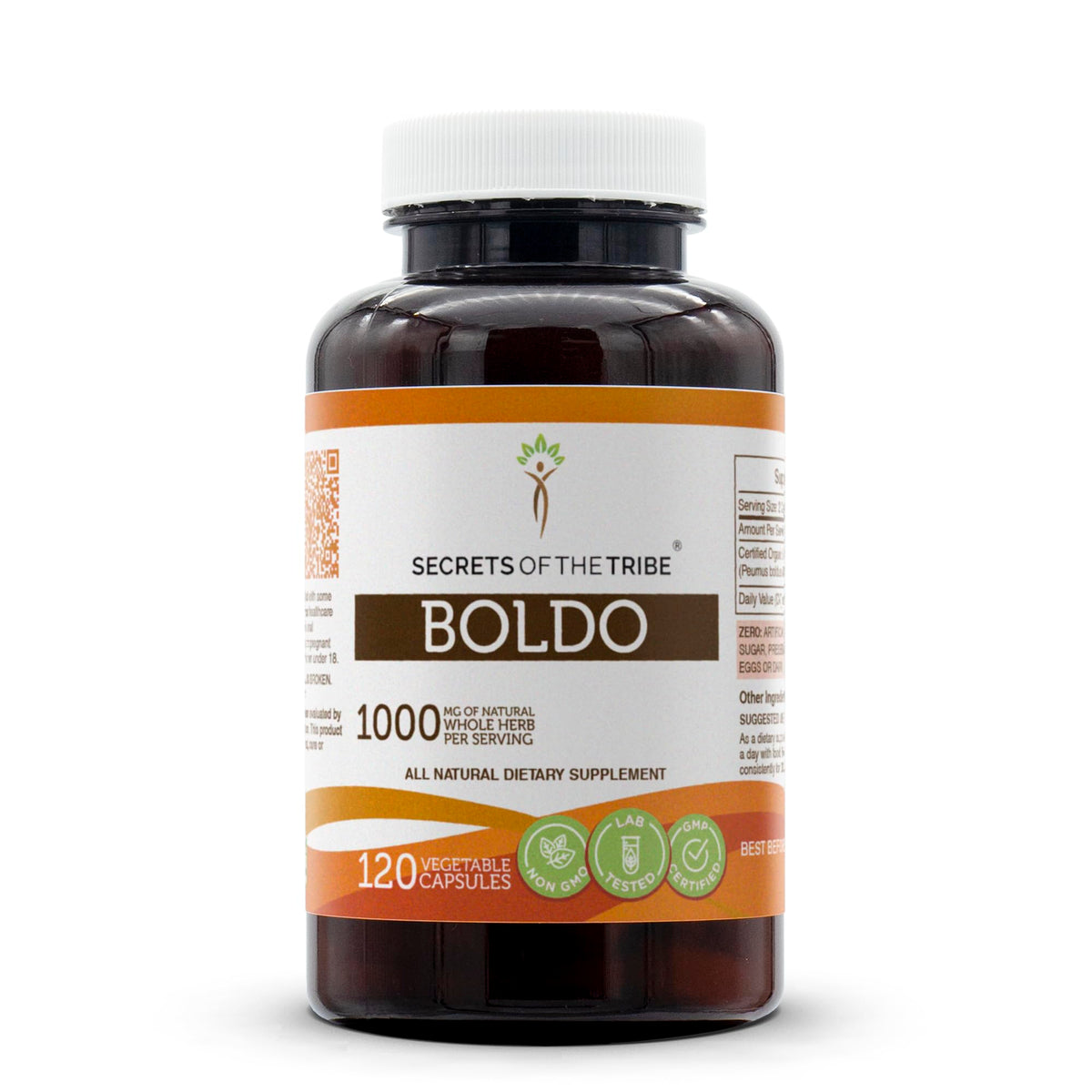 Secrets of the Tribe Boldo Capsules 1000mg front view