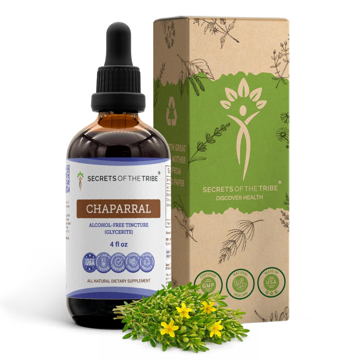 Secrets of the Tribe Chaparral Tincture front view 259g