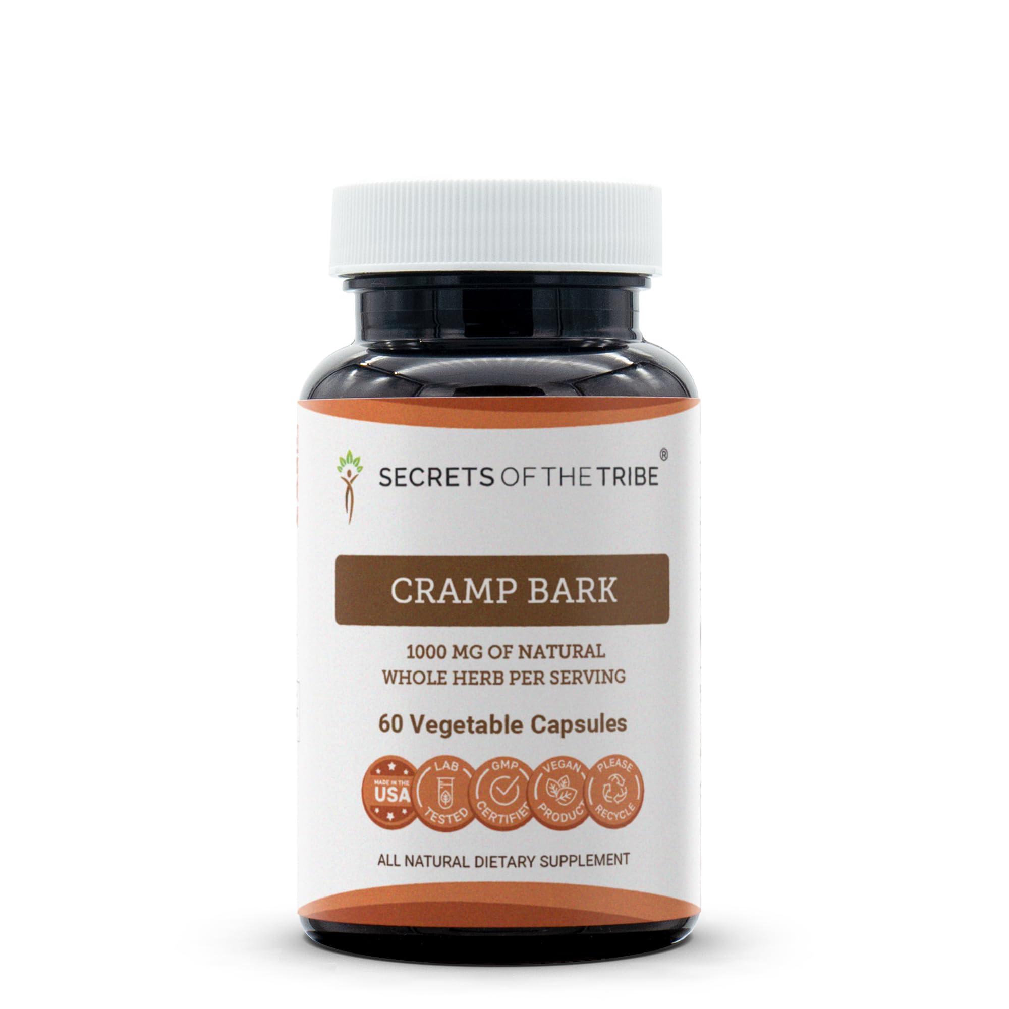Secrets of the Tribe Cramp Bark Capsules front view