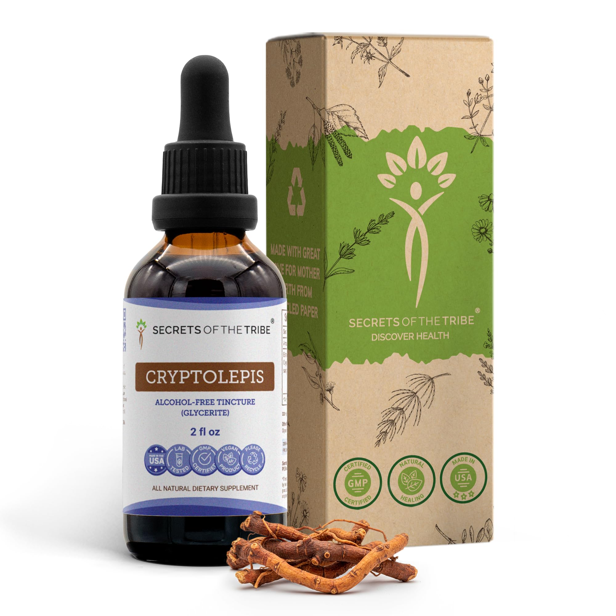 Secrets of the Tribe Cryptolepis Tincture front view 141g bottle