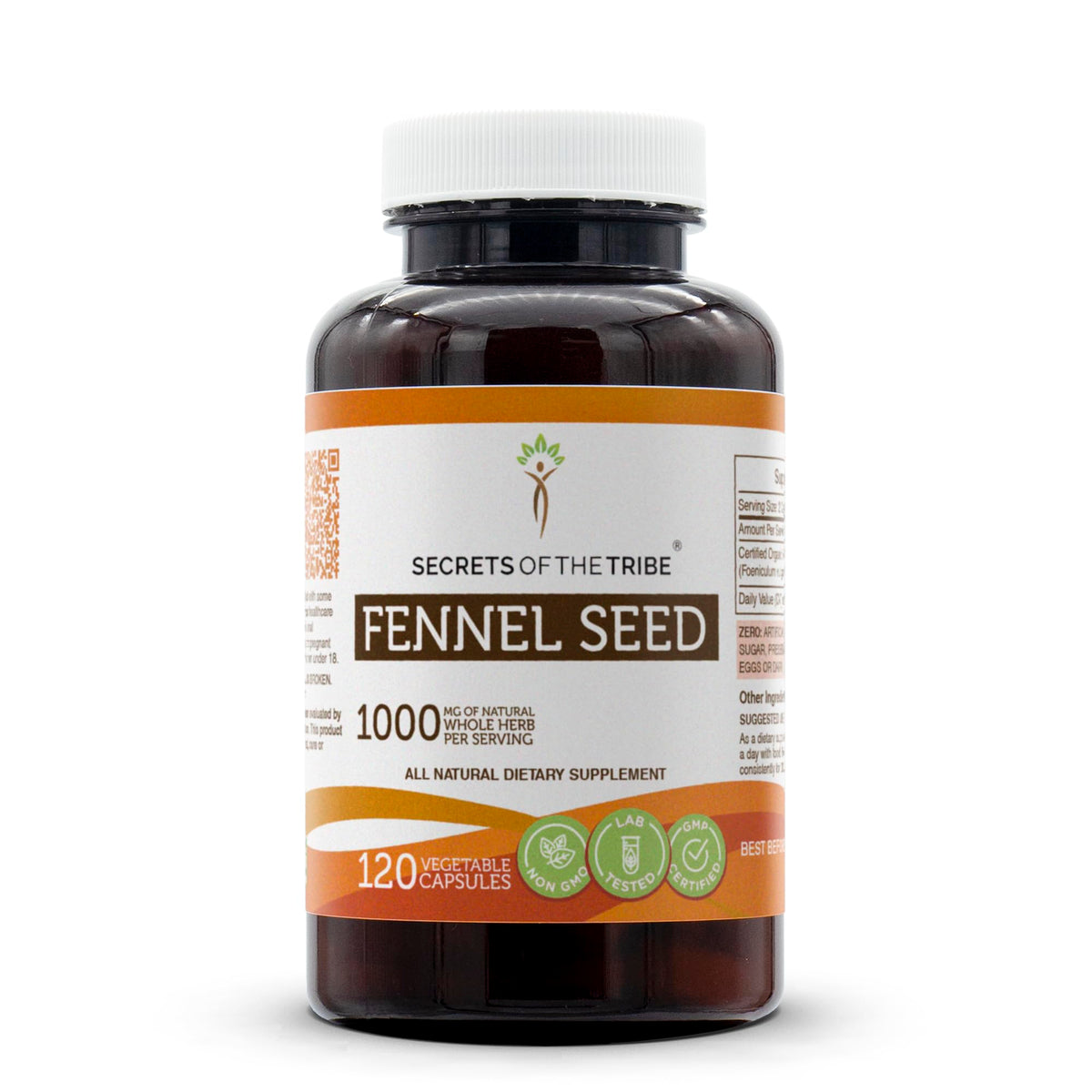 Secrets of the Tribe Fennel Seed Capsules front view packaging