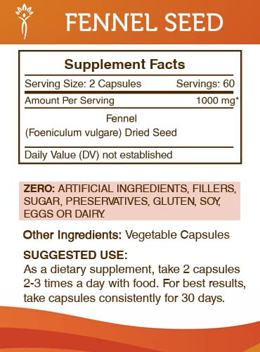 Secrets of the Tribe Fennel Seed Capsules open bottle showing capsules