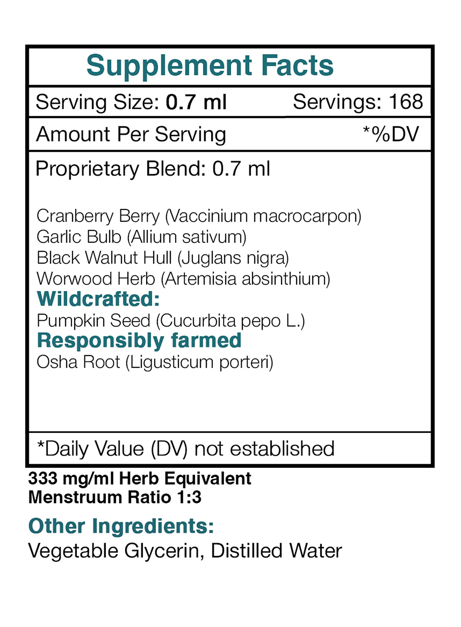 Secrets of the Tribe Garlic Supplement 259g ingredients list